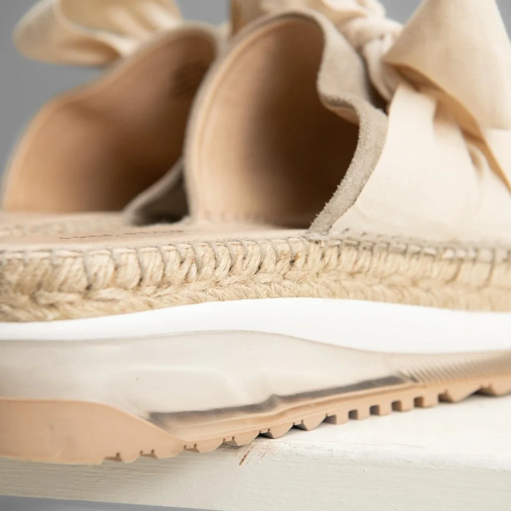 Free People Platform Espadrille Sandals Sz 8 Bow CottageCore Boho Minimalist